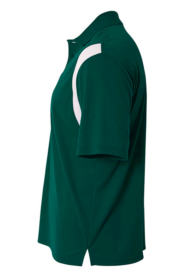 A4 Mens Color Block Polo with Knit Color