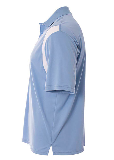 A4 Mens Color Block Polo with Knit Color