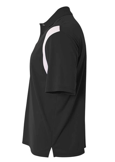 A4 Mens Color Block Polo with Knit Color