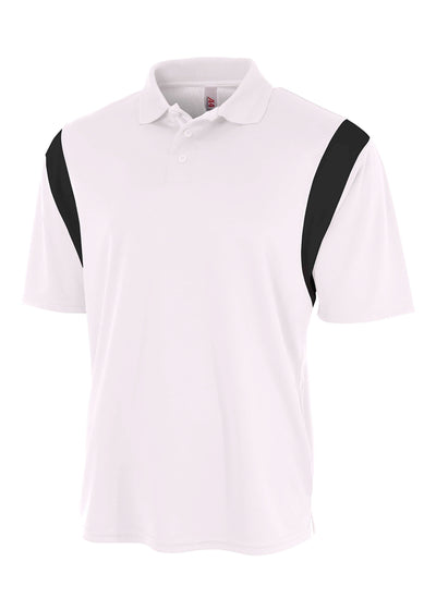 A4 Mens Color Block Polo with Knit Color
