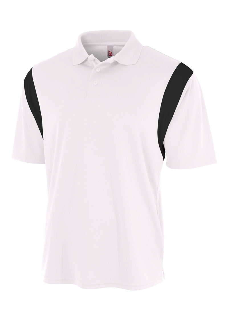 A4 Mens Color Block Polo with Knit Color