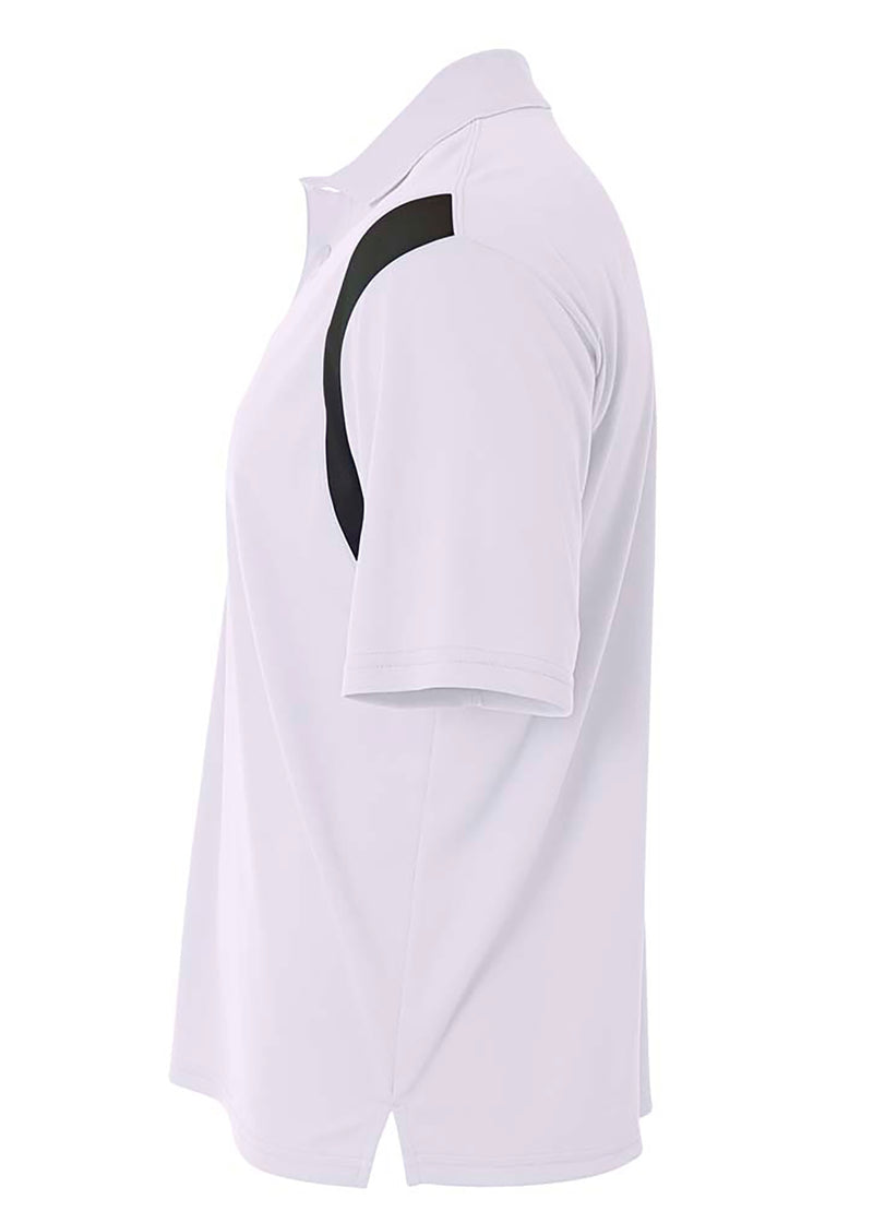 A4 Mens Color Block Polo with Knit Color