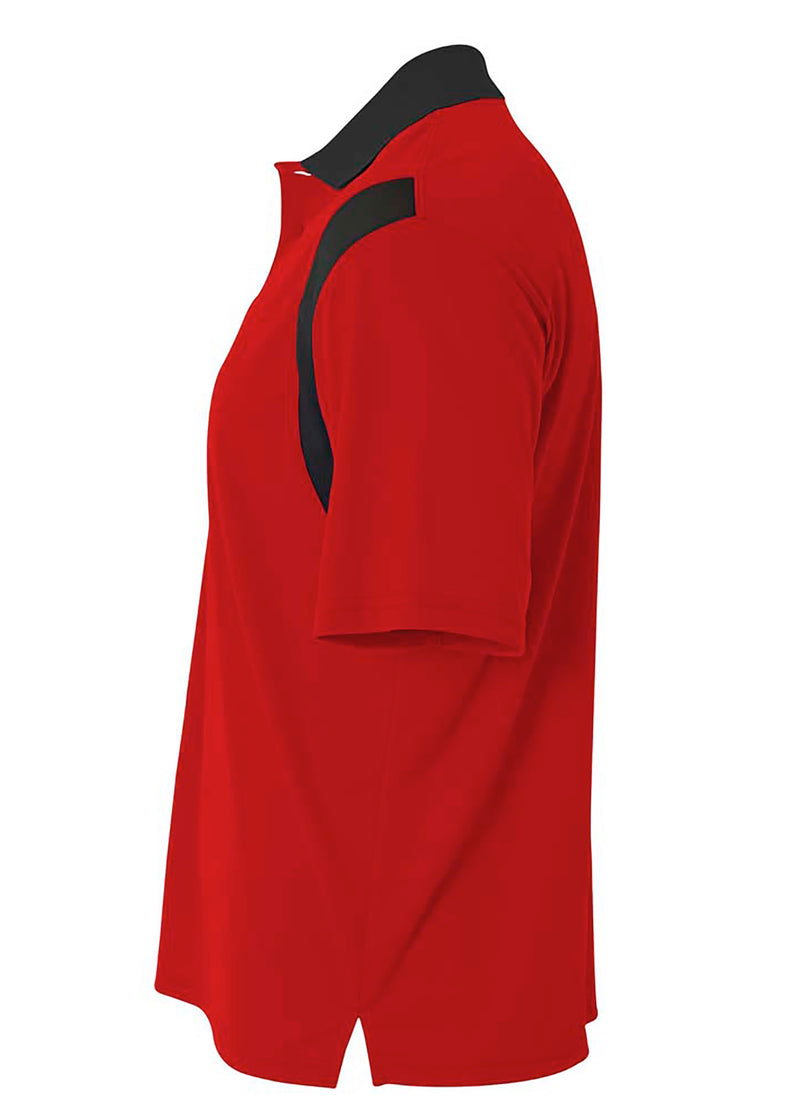 A4 Mens Color Block Polo with Knit Color
