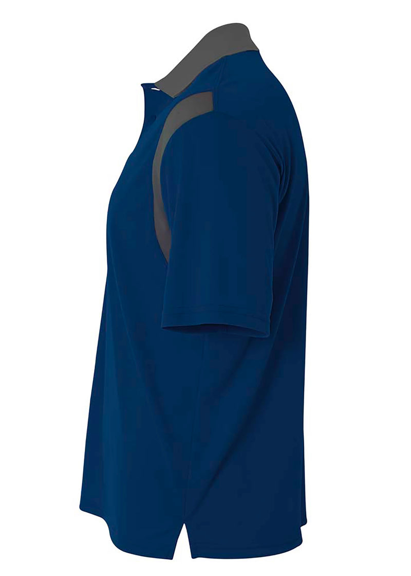 A4 Mens Color Block Polo with Knit Color