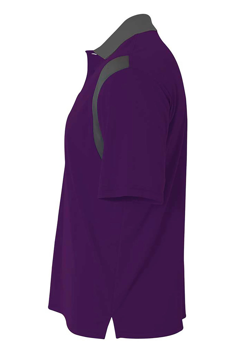 A4 Mens Color Block Polo with Knit Color
