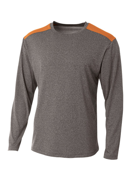 A4 Mens Tourney Heather Long Sleeve Tee A4