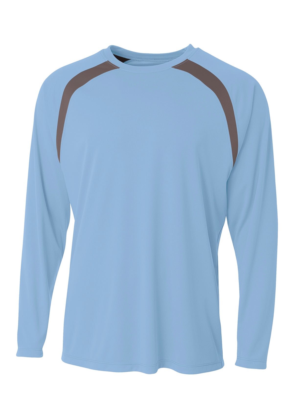 A4 Mens Spartan Long Sleeve Color Block Crew A4