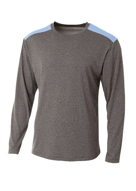 A4 Mens Tourney Heather Long Sleeve Tee A4