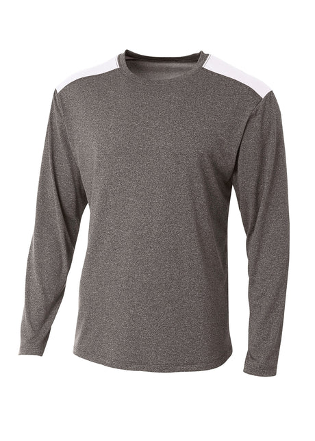A4 Mens Tourney Heather Long Sleeve Tee A4