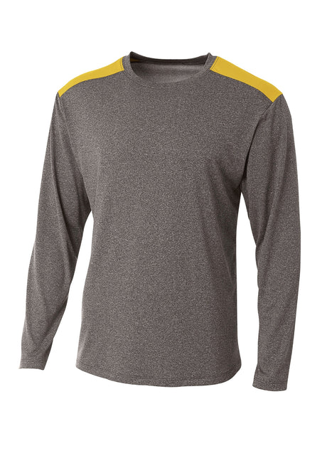 A4 Mens Tourney Heather Long Sleeve Tee A4