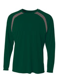 A4 Mens Spartan Long Sleeve Color Block Crew A4