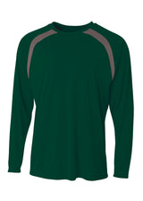 A4 Mens Spartan Long Sleeve Color Block Crew A4