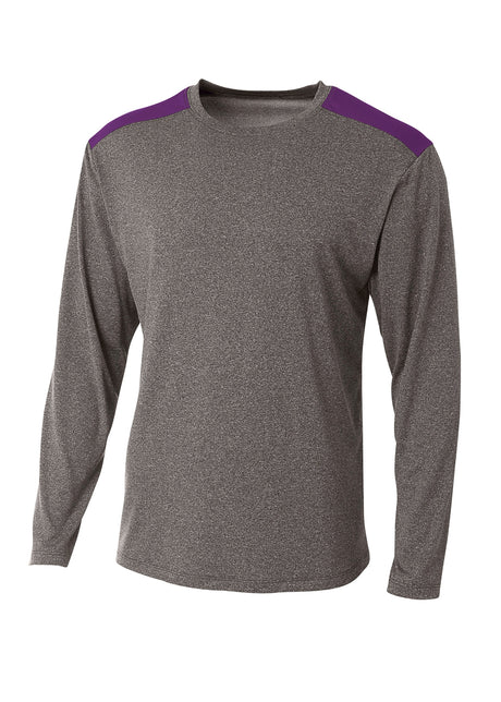 A4 Mens Tourney Heather Long Sleeve Tee A4