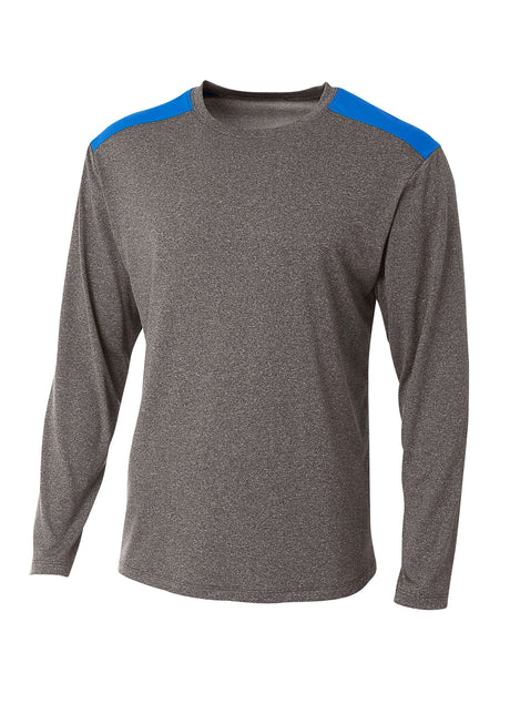 A4 Mens Tourney Heather Long Sleeve Tee A4