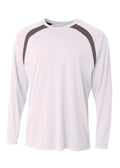 A4 Mens Spartan Long Sleeve Color Block Crew A4
