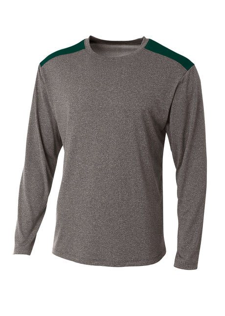 A4 Mens Tourney Heather Long Sleeve Tee A4