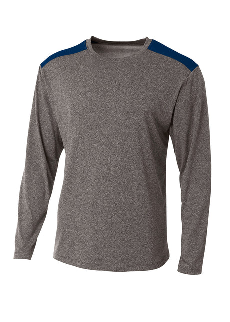 A4 Mens Tourney Heather Long Sleeve Tee A4