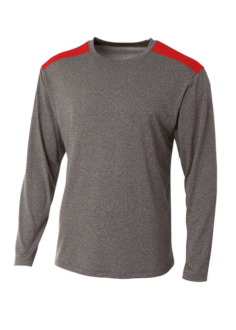 A4 Mens Tourney Heather Long Sleeve Tee A4