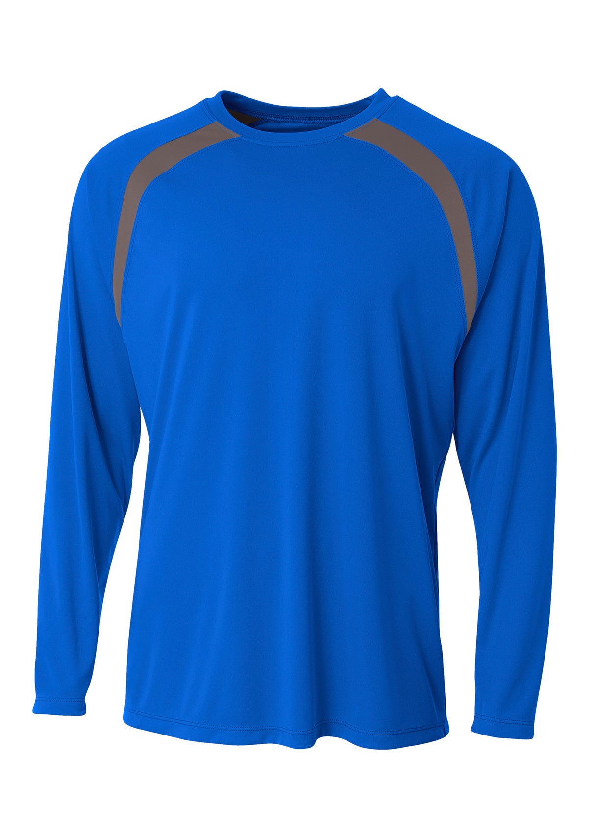 A4 Mens Spartan Long Sleeve Color Block Crew A4
