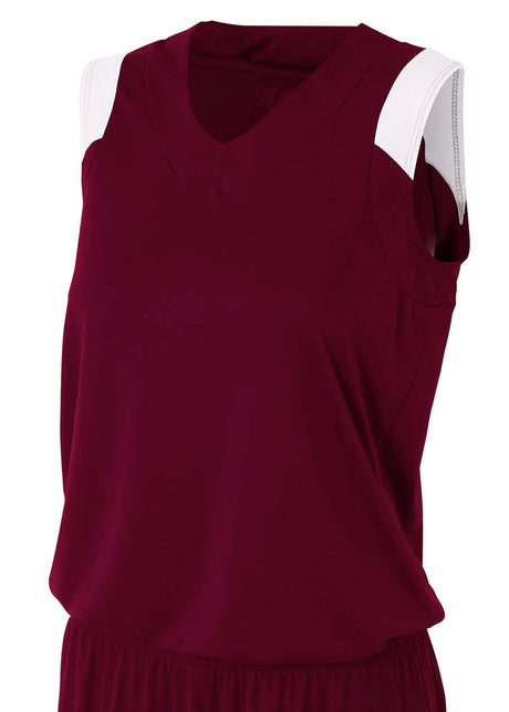 A4 Womens Moisture Management V-Neck Muscle A4