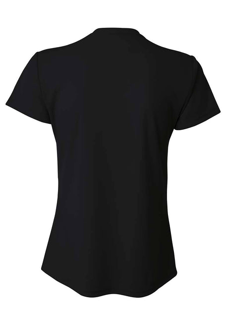 A4 Womens Short Sleeve V-Neck Bird's Eye Mesh Tee A4
