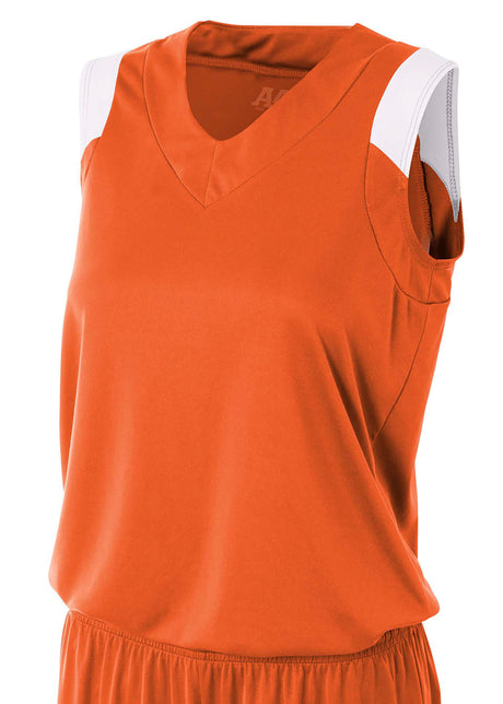 A4 Womens Moisture Management V-Neck Muscle A4