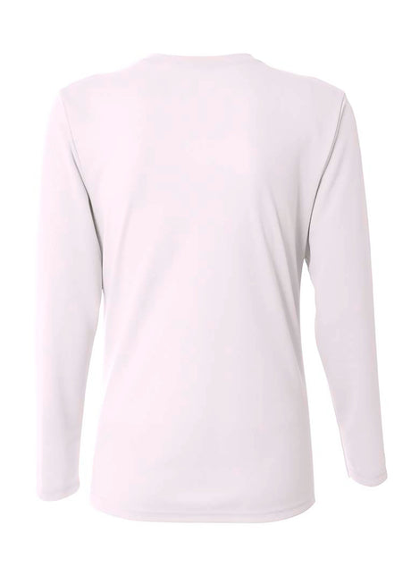 A4 Womens Long Sleeve V-Neck Bird's Eye Mesh Tee A4