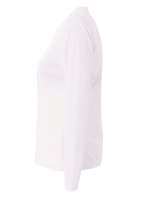 A4 Womens Long Sleeve V-Neck Bird's Eye Mesh Tee A4