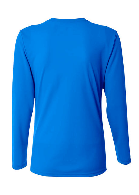 A4 Womens Long Sleeve V-Neck Bird's Eye Mesh Tee A4