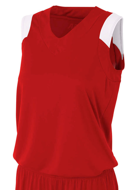 A4 Womens Moisture Management V-Neck Muscle A4