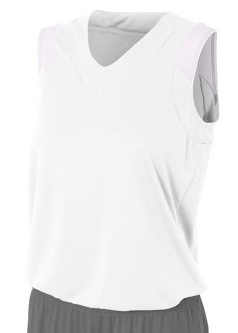 A4 Womens Moisture Management V-Neck Muscle