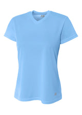 A4 Womens Short Sleeve V-Neck Bird's Eye Mesh Tee A4