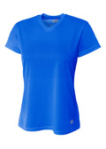 A4 Womens Short Sleeve V-Neck Bird's Eye Mesh Tee A4