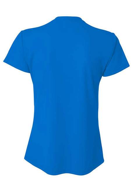 A4 Womens Short Sleeve V-Neck Bird's Eye Mesh Tee A4