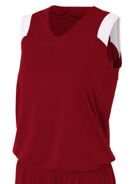 A4 Womens Moisture Management V-Neck Muscle A4