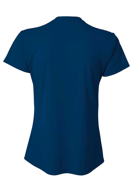 A4 Womens Short Sleeve V-Neck Bird's Eye Mesh Tee A4
