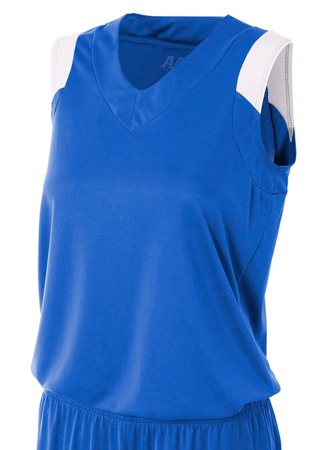 A4 Womens Moisture Management V-Neck Muscle A4