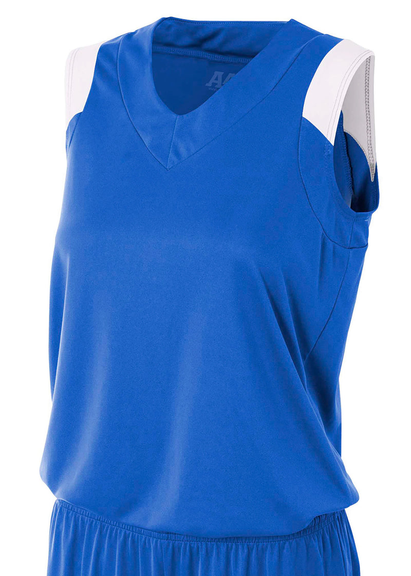 A4 Womens Moisture Management V-Neck Muscle
