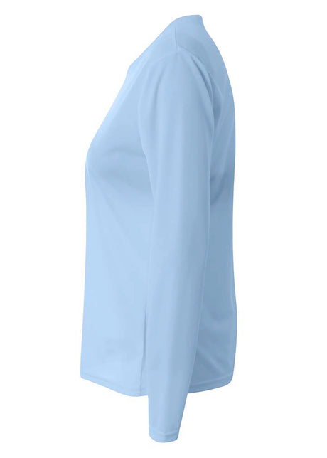 A4 Womens Long Sleeve V-Neck Bird's Eye Mesh Tee A4