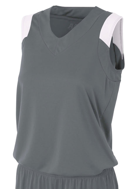 A4 Womens Moisture Management V-Neck Muscle A4