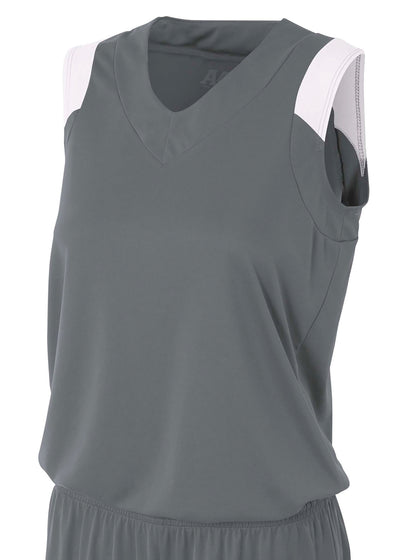 A4 Womens Moisture Management V-Neck Muscle