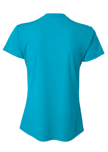 A4 Womens Short Sleeve V-Neck Bird's Eye Mesh Tee A4