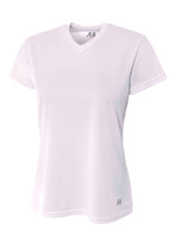 A4 Womens Short Sleeve V-Neck Bird's Eye Mesh Tee A4