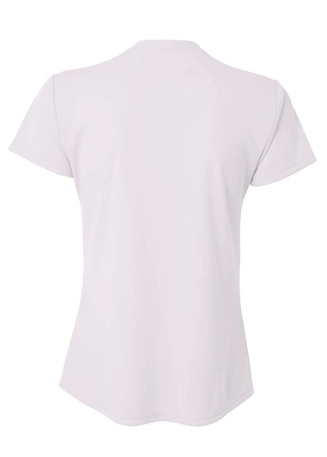 A4 Womens Short Sleeve V-Neck Bird's Eye Mesh Tee A4