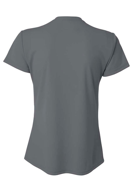 A4 Womens Short Sleeve V-Neck Bird's Eye Mesh Tee A4