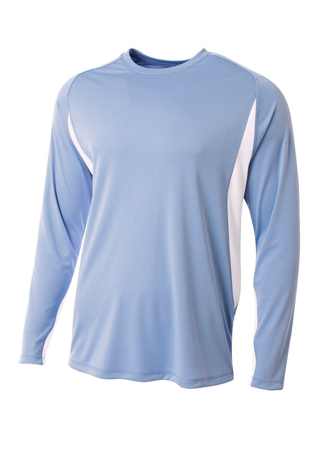 A4 Mens Long Sleeve Color Block Tee A4