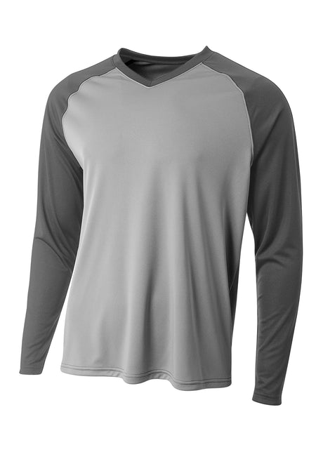A4 Mens Long Sleeve Strike Raglan Tee A4