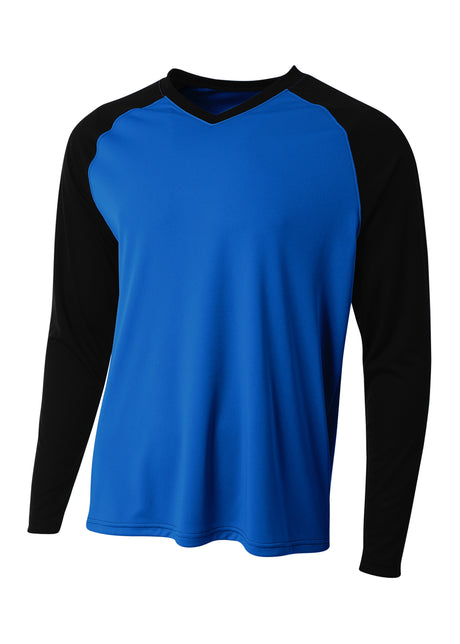 A4 Mens Long Sleeve Strike Raglan Tee A4