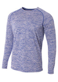 A4 Mens Long Sleeve Raglan Space Dye A4