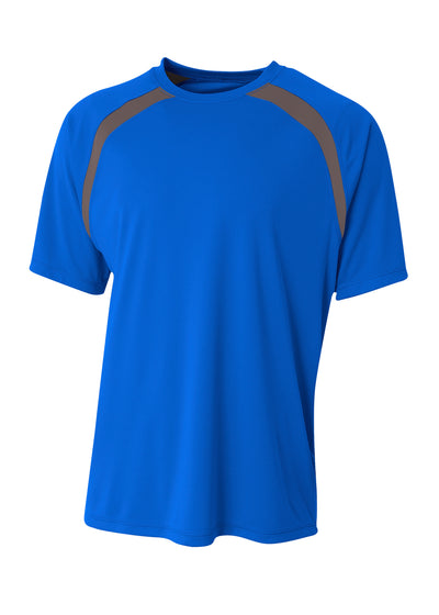 A4 Youth Spartan Short Sleeve Color Block Crew